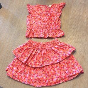 J. Crew Factory girls top and skirt set